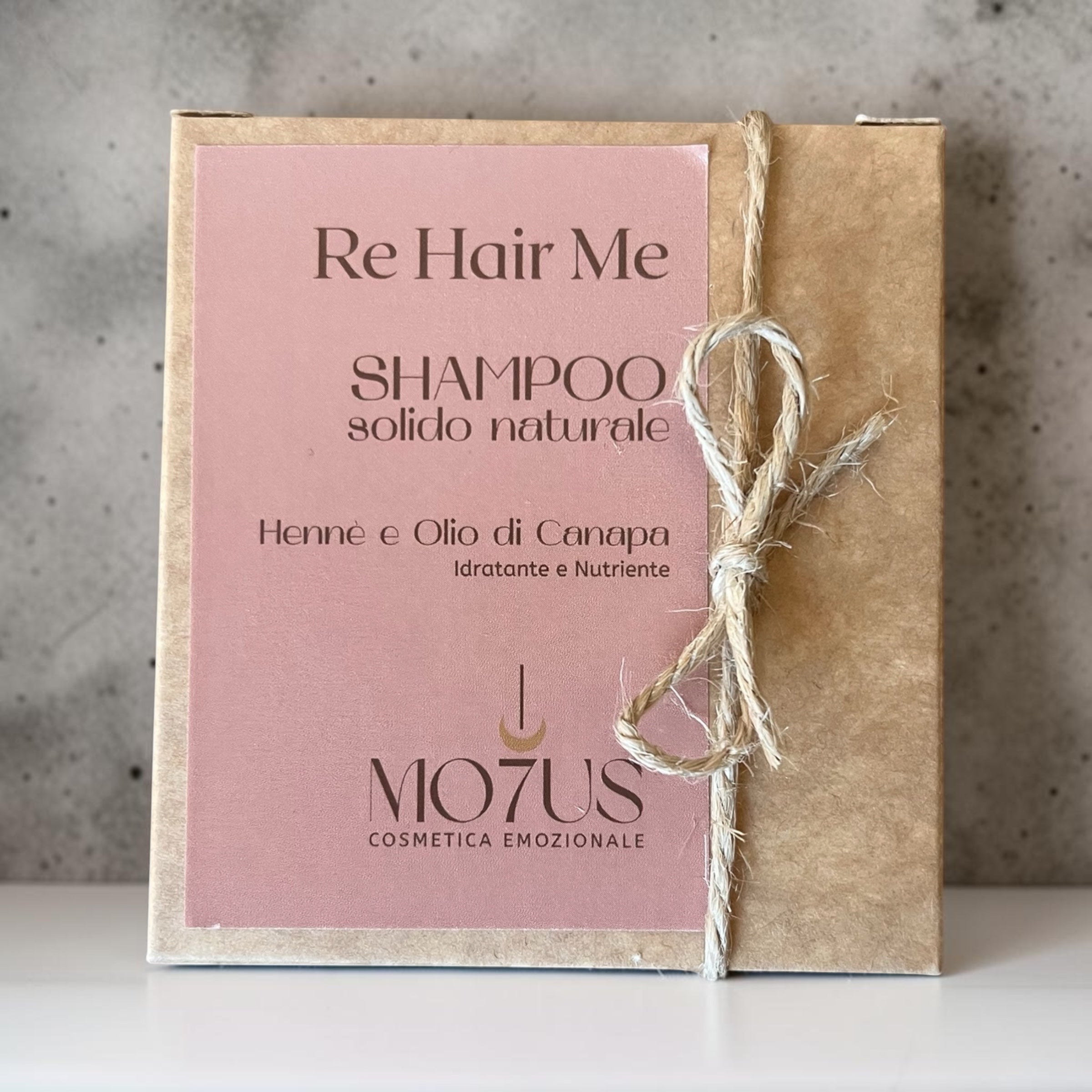 ReHairMe - Shampoo solido naturale - Hennè e Olio di Canapa - Idratante e Nutriente